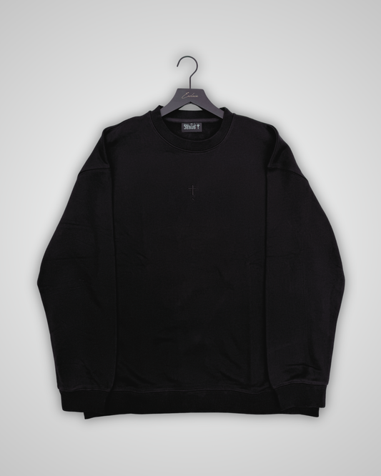 Exclaim Jesus Crewneck | Black | Relaxed | Drop Shoulder