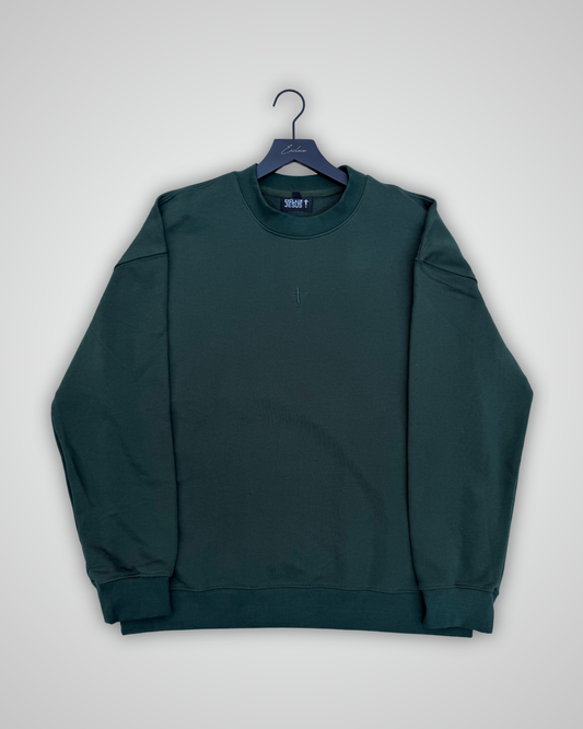 Exclaim Jesus Crewneck | Forest Green | Relaxed | Drop Shoulder