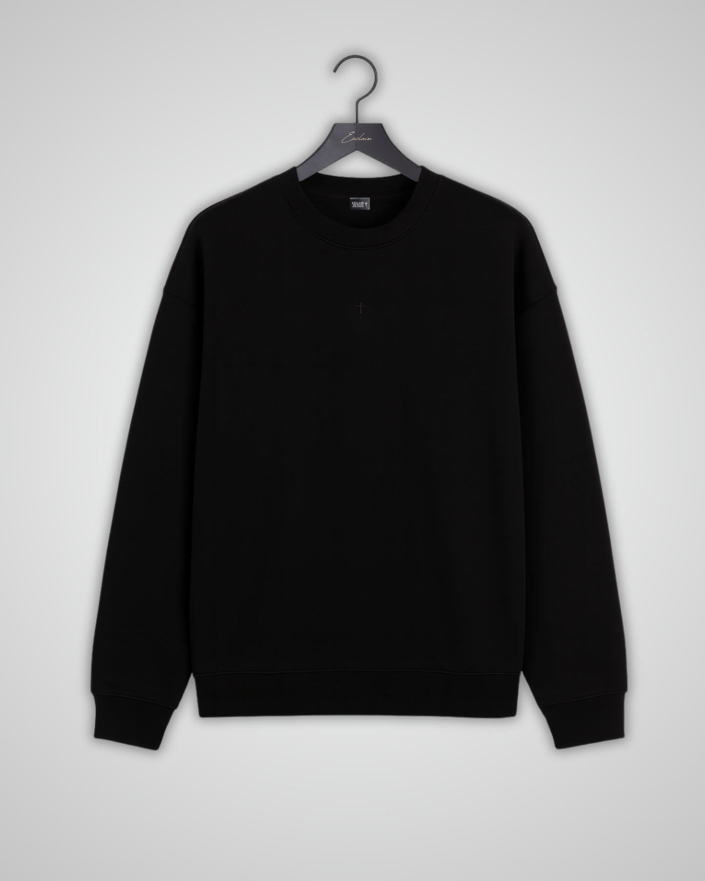 Exclaim Jesus Crewneck | Black | Relaxed | Drop Shoulder