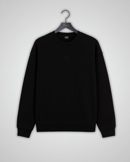 Exclaim Jesus Crewneck | Black | Relaxed | Drop Shoulder