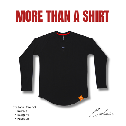 Exclaim Jesus Long Sleeve | V1 | Curved Hem