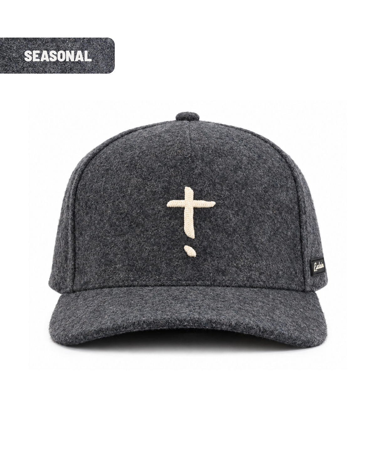 Exclaim Jesus Summit Cap | Charcoal | Wool | High Profile