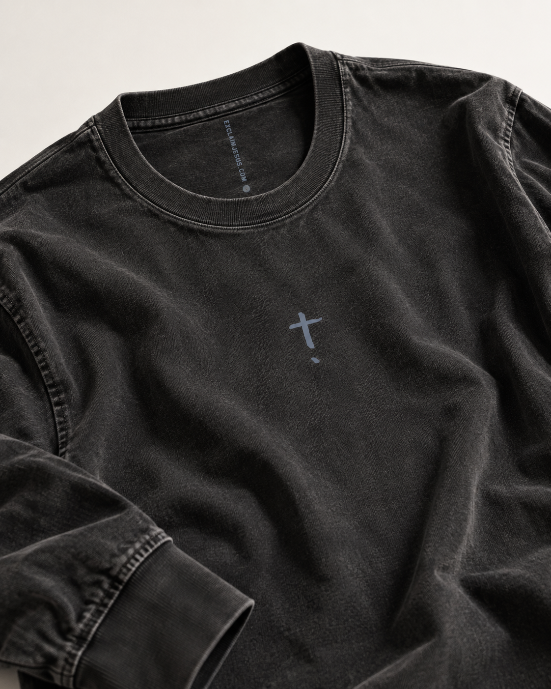 Exclaim Jesus Heavyweight Long Sleeve | Washed Black