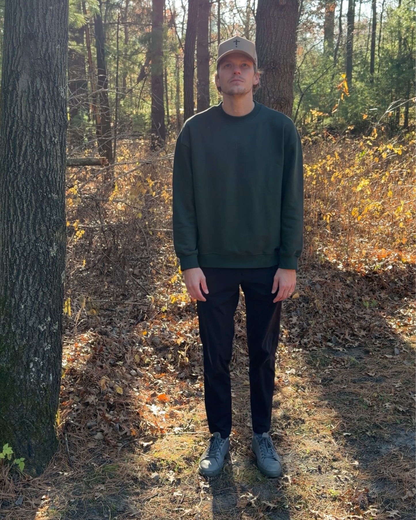 Exclaim Jesus Crewneck | Forest Green | Relaxed | Drop Shoulder